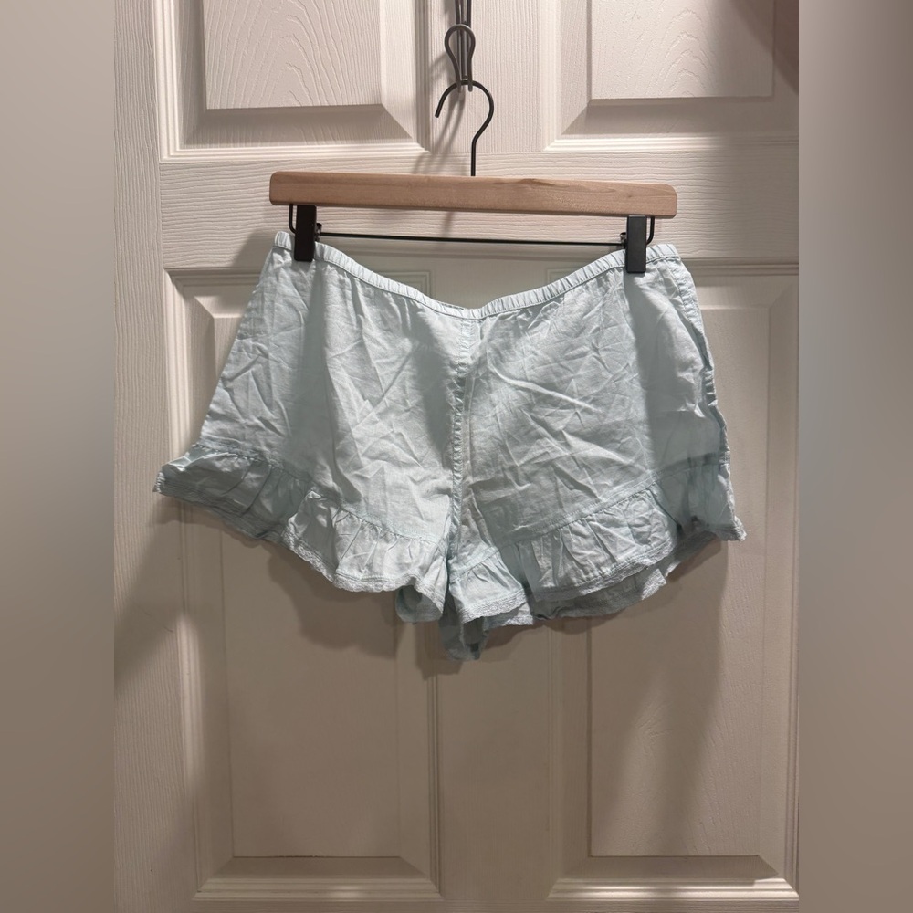 NWT SKIMS Voile Shorts Size Small Frost Blue Cotton Lounge Sleep Shorts - Picture 4 of 11
